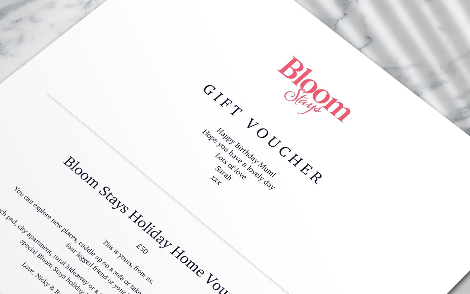 Bloom Stays Holiday Home Voucher Bloom Stays