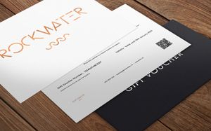 Rockwater Voucher at Rockwater gift voucher packaging