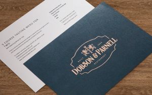 Gourmet gift voucher for two at Dobson & Parnell gift voucher packaging