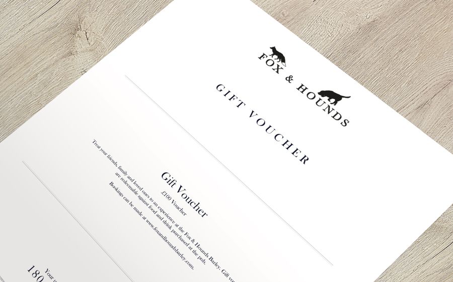 Gift Vouchers Fox & Hounds Barley