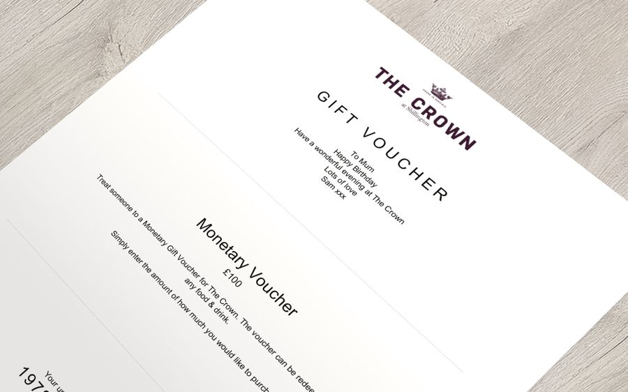 Gift Vouchers - The Crown at Shillington