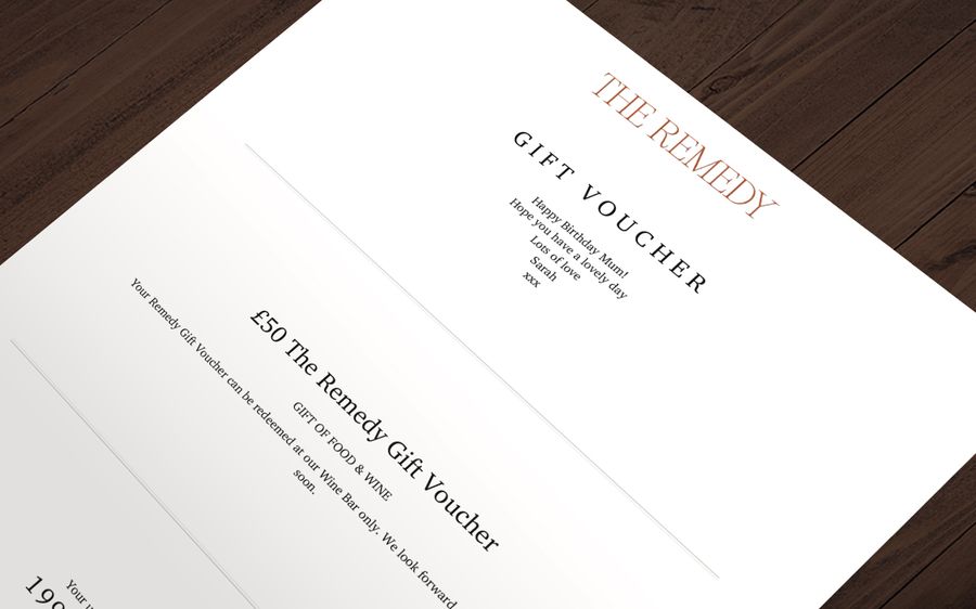 Gift Vouchers - The Remedy Wine Bar